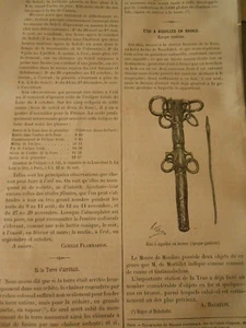 Etui à Aiguilles en Bronze Epoque Gauloise Gravure old Print 1884 - Imagen 1 de 1