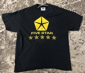 Vintage Chrysler Dodge Jeep Shirt Five Star Black Size Large Yellow Logo  - Picture 1 of 4