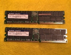 2 X SUPER TALENT D32RB2GZT 2GB DDR-400 PC3200 ECC - Picture 1 of 2