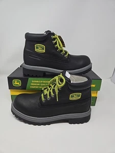 Botas de trabajo de cuero negras Skechers x John Deere Sargeants-Dozer para hombre 256000 talla 8 - Imagen 1 de 10