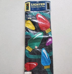Vintage NCE Lighted Garden Flag Christmas Lights Design #91016 New in Package - Picture 1 of 10