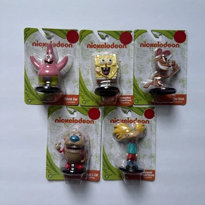 Set of 5 SpongeBob HEY ARNOLD Ren & STIMPY Nickelodeon Collectible Figures Rare! - Image 1 of 2
