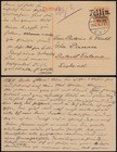 Postgebiet Oberb. Ost WWI 1918 GS P3 prov. Stempel Fellin ü. Riga Pernau Testama