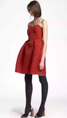 CARVEN Red Strapless Party Corset Full Skirt Dress size 40 - Image 1 of 4