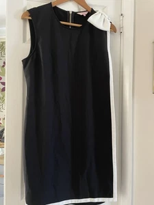 Ted Baker Black And White Sleeveless Dress Size 14 With Iconic Back Zip - Picture 1 of 8