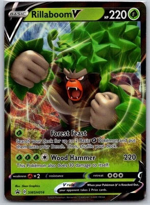Rillaboom V - SWSH014 SWSH: Sword & Shield Promo Cards NM - Image 1 of 2