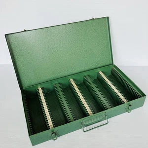 Vintage Hanimex 2 X 2 Slide Cabinet Fits 150 Made In Australia Green Metal - Picture 1 of 11