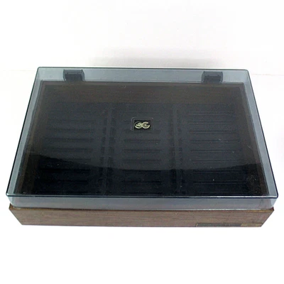 Audio Cassette Case - Wood Effect & Smoked Perspex Cover - 33 Tape Capacity - Image 1 of 4