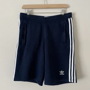 Adidas Originals Blue Cotton Sweat Shorts Men’s Medium M Gym Training Zip Pocket - Picture 1 of 10