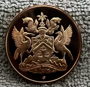 UNC 1972 Trinidad & Tobago 1 Cent Proof 10th Anniversary of Independence #17725 - Picture 1 of 2