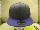 New Era Colo Rockies Heather Black Fitted Hat, Mini Logo Off Center, Size 7 5/8
