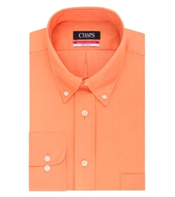 Chaps Men's Shirt Regular-Fit Wrinkle-Free Twill Long Sleeve Button Down Orange - Image 1 of 4