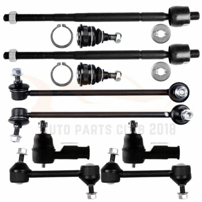 For 2003-2008 Hyundai Tiburon 10 Front & Rear Sway Bars Ball Joints Tie Rods Kit - Image 1 of 4