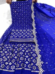Traje 638 1349 Georgette Detalle Dorado Salwar Kameez Dupatta L XL Trajes Talla Grande - Imagen 1 de 19