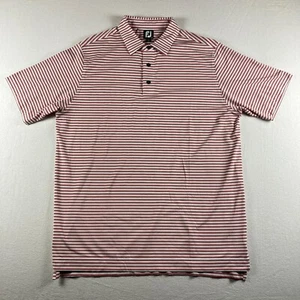 FootJoy FJ Polo Mens Extra Large Red White Striped Golf Stretch Short Sleeve - Imagen 1 de 9