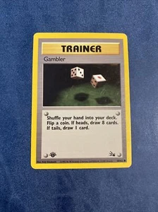 GAMBLER 60/62 First Edition Fossil WOTC 1999 Pokemon - NM VINTAGE - Picture 1 of 2