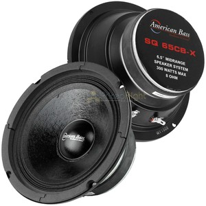 2 Pack American Bass 6.5" Midrange Speaker 300 Watts Max 8 Ohm Midbass SQ65CB-X