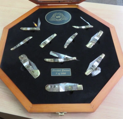 Frost Cutlery 40th Ann 10 diff.  knife SET 1972-2012 w/Frame bone inlay 1 of 300 - Image 1 of 4