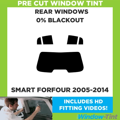 Película opaca 0 % tinte ventana precortada trasera para Smart Forfour 2005-2014 Foto 1 de 4