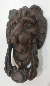 Vintage Victorian Brass Lion Head Door Knocker Lions Architectural Beautiful - Picture 1 of 5