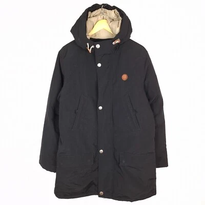 FRED PERRY Men's Parka Jacket Size M Black Hooded Full Zip Pockets Down Fill - Image 1 of 4