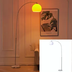 Arch Design Floor Lamp Reading Light Dome Lampshade Marble Standing - Picture 1 of 32