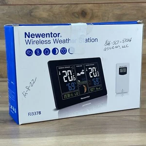 Newentor FJ3378 Wireless Thermometer Weather Station Black Indoor & Outdoor - Picture 1 of 3