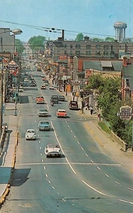 Elm Street Blick nach Westen Vintage Autos Innenstadt Szene Sudbury Ontario, auf Vintage Postkarte - Bild 1 von 2