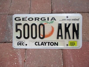 Georgia 2004 license plate # 5000 AKN - Bild 1 von 1
