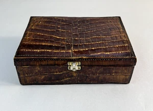 Faux Alligator/Crocodile Jewelry Box Storage Table Top - Picture 1 of 13
