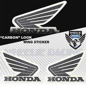 X2 "CARBON LOOK" BIKE FAIRING/FENDER/GAS FUEL TANK LOGO DECAL STICKER HONDA WING - Picture 1 of 1