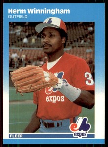 1987 Fleer Update Glossy Herm Winningham Montreal Expos #U-130