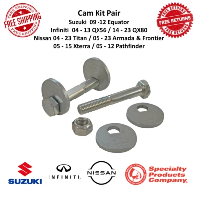 Kit de pernos de leva SPC inclinación/rueda delantera +/-2 para Nissan, Suzuki, Infiniti tracción trasera y 4x4 Foto 1 de 4