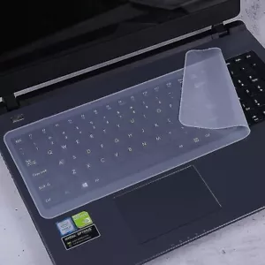 Large Transparent Laptop Keyboard Protector Silicone Film Fits-laptop 15" & Plus - Picture 1 of 6