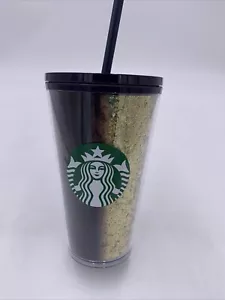 Starbucks 2020 Holiday Exclusive 16 oz. Bicchiere coppa glitter nero e oro - Foto 1 di 11