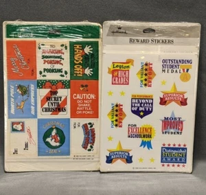Hallmark Sticker Packs Reward And Christmas Stickers Lot Of 2 New Sealed Vintage - Picture 1 of 10