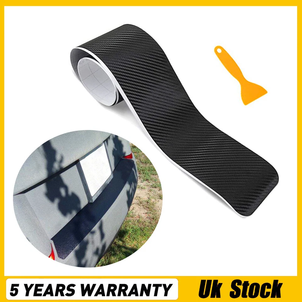 104cm Car Rear Door Sill Plate Bumper Guard Protector Strip Trim Carbon Fiber