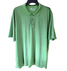 IZOD Cool FX Men's 2XL Green Striped XFG Polo Shirt XXL - Picture 1 of 7