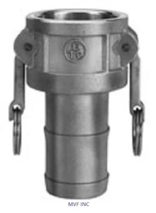 Acoplador hembra Camlock tipo C de 3/4" x barra de manguera manguera de acero inoxidable 316 C075SS316 - Imagen 1 de 3