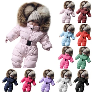 New Infant Baby Winter Suit Boy Girl Jacket Hooded Jumpsuit Warm Thick Baby Coat - Picture 1 of 72