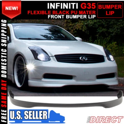 Fits 03-07 Infiniti G35 Coupe Tr Style Front Bumper Lip Lower Spoiler PU Foto 1 de 4