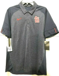 St. Louis Cardinals Nike Men's Size Medium MLB Elite Polo Shirt Dri-Fit Navy - Picture 1 of 3