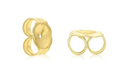 Pendiente de oro amarillo de 14k tuerca de repuesto trasera fricción empuje hacia atrás (pequeño, sólido... Foto 1 de 4