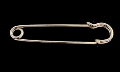 Pin de seguridad vintage grande de plata con clip para pañales espectáculo de caballos Foto 1 de 3