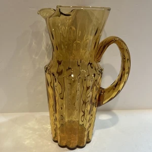 "Jarra de vidrio amarilla vintage MCM 11,5"" de alto" - Imagen 1 de 6