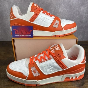 Louis Vuitton LV Trainer Orange White Size 11 UK / 12 US Men’s Designer Sneakers - Picture 1 of 10