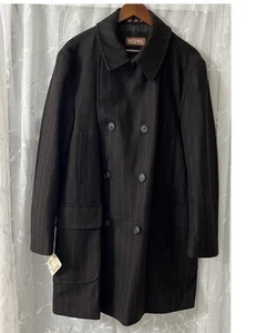 Michael Kors klassischer brauner zweireihiger Wollmantel für Herren Peacot Größe XL - Bild 1 von 10