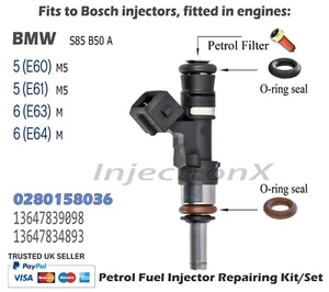 Fuel Injector Service Kit O-ring 0280158036 for BMW M5 E60 E61 - M6 E63 E64 V10 - Picture 1 of 2