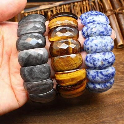 Fashion natural stone Facet Crystal like gemstone bracelet Health Healing - Image 1 of 4
