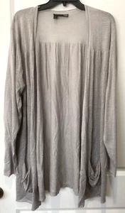 EILEEN FISHER 2X SILK LINEN CARDIGAN GRAY LAGENLOOK QUIET LUXURY MINIMALIST - Picture 1 of 8